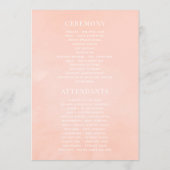Pastel Blush Floral Geometric Weddenschap Programmakaart (Achterkant)