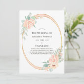Pastel Blush Floral Geometric Weddenschap Programmakaart (Staand voorkant)