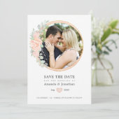 Pastel Blush Floral Geometric Weddenschap Save The Date (Staand voorkant)