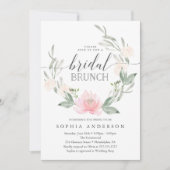 Pastel Blush Floral Greenery Bridal Brunch Kaart (Voorkant)