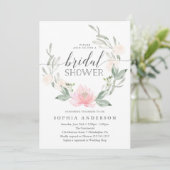 Pastel Blush Floral Greenery Vrijgezellenfeest Kaart (Staand voorkant)