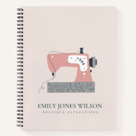 PASTEL BLUSH GRAY PEACH PINK SEWWING MACHINE TAILO NOTITIEBOEK