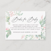 Pastel Blush Greenery Baby shower Book Request Informatiekaartje (Voorkant)