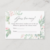 Pastel Blush Greenery Baby shower Snoep Guining Informatiekaartje (Voorkant)