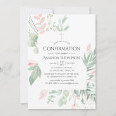 Pastel Blush Greenery-bevestiging Kaart (Voorkant)