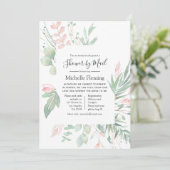 Pastel Blush Greenery Bridal of Baby Mail Shower Kaart (Staand voorkant)