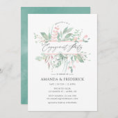 Pastel Blush Greenery Engagement Party Kaart (Voorkant / Achterkant)