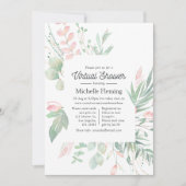 Pastel Blush Greenery Virtual Baby shower Kaart (Voorkant)