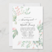 Pastel Blush Greenery Vrijgezellenfeest per mail Kaart (Voorkant)