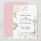 Pastel Blush Greenery Vrijgezellenfeest per mail Kaart (Voorkant / Achterkant)