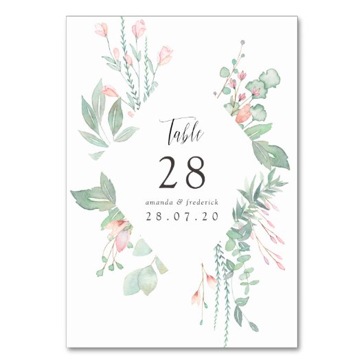 Pastel Blush Greenery Wedding Kaart (Achterkant)