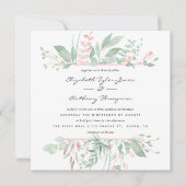 Pastel Blush Greenery Wedding Kaart (Voorkant)