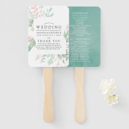 Pastel Blush Greenery Wedding Programme Handwaaier