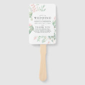 Pastel Blush Greenery Wedding Programme Handwaaier (Voorkant)
