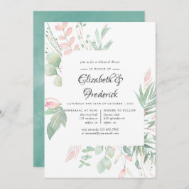 Pastel Blush Greenery Wedding Rehearsal Dinner Kaart