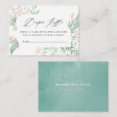 Pastel Blush groen Baby shower luier Raffle Informatiekaartje (Voorkant / Achterkant)