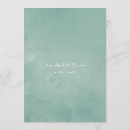 Pastel Blush Groen Baby shower Moeder Advies (Achterkant)