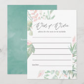 Pastel Blush Groen Baby shower Moeder Advies (Voorkant / Achterkant)