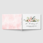 Pastel Blush Ivoor Roze Bloemen Botanische Bruilof Gastenboek (Volledig)