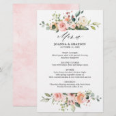 Pastel Blush Ivory Floral Botanical Wedding Menu (Voorkant / Achterkant)