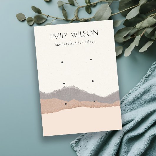 Pastel Blush Kraft Mountain Wave 3 aarden Visitekaartje
