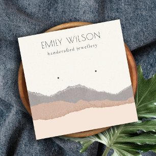 Pastel Blush Kraft Mountain Wave Earning Display Vierkante Visitekaartje
