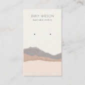 Pastel Blush Kraft Mountain Wave Earning Display Visitekaartje (Voorkant)