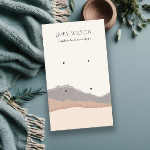 Pastel Blush Kraft Mountain Wave Earning Display Visitekaartje