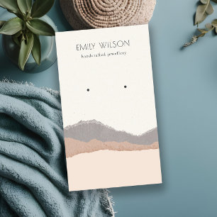 Pastel Blush Kraft Mountain Wave Earning Display Visitekaartje