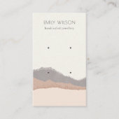 Pastel Blush Kraft Mountain Wave Earning Display Visitekaartje (Voorkant)