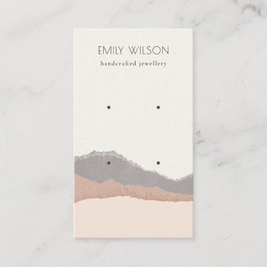 Pastel Blush Kraft Mountain Wave Earning Display Visitekaartje (Voorkant)