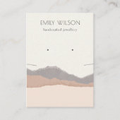 Pastel Blush Kraft Mountain Wave Earring Ketting Visitekaartje (Voorkant)