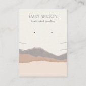 Pastel Blush Kraft Mountain Wave Earring Ketting Visitekaartje (Voorkant)