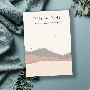 Pastel Blush Kraft Mountain Wave Earring Ketting Visitekaartje