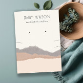 Pastel Blush Kraft Mountain Wave Earring Ketting Visitekaartje