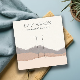 Pastel Blush Kraft Mountain Wave Hair Clip Display Vierkante Visitekaartje