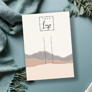 Pastel Blush Kraft Mountain Wave Hair Clip Display Visitekaartje