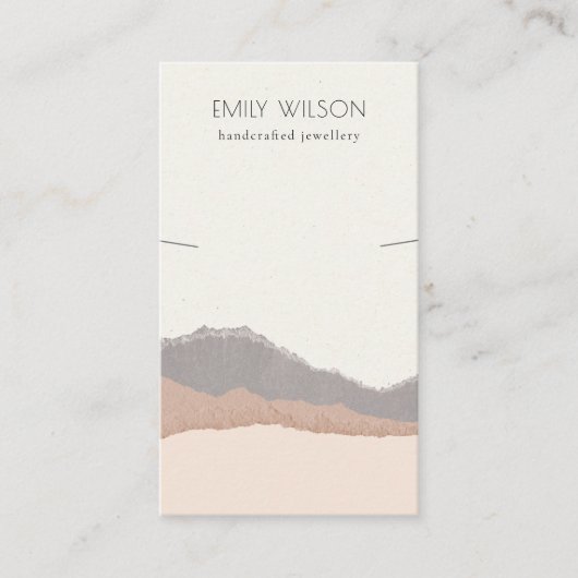 Pastel Blush Kraft Mountain Wave Ketting Display Visitekaartje (Voorkant)