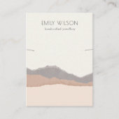 Pastel Blush Kraft Mountain Wave Ketting Display Visitekaartje (Voorkant)