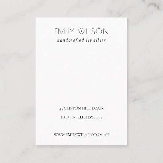 Pastel Blush Kraft Mountain Wave Ketting Display Visitekaartje (Achterkant)