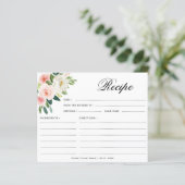 Pastel Blush Mooiroze Botanische Receptkaart (Staand voorkant)