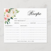 Pastel Blush Mooiroze Botanische Receptkaart (Voorkant)