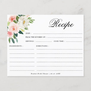 Pastel Blush Mooiroze Botanische Receptkaart