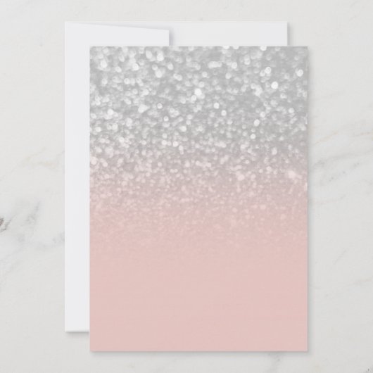 Pastel Blush Ombre Silver Glitter Save the Date Kaart (Achterkant)