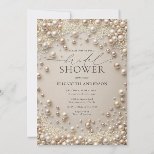 Pastel Blush Parels met Diamanten Vrijgezellenfees Kaart (Voorkant)