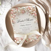 Pastel Blush Parels met Diamanten Vrijgezellenfees Kaart