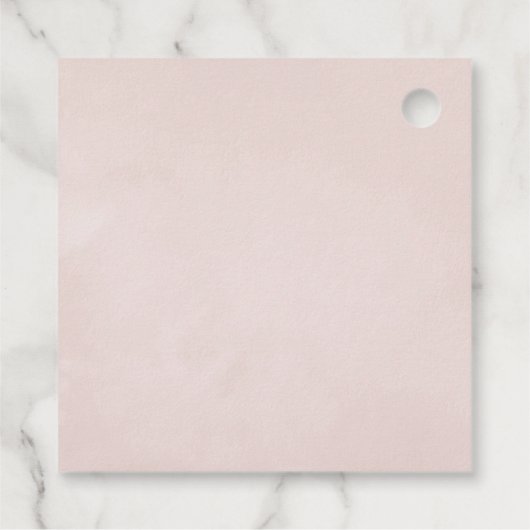 Pastel Blush Pink and Black Floral Wedding Bedankjes Labels (Achterkant)