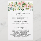 Pastel Blush  Pink Botanical Weddenprogramma (Voorkant)