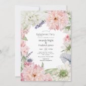 Pastel Blush Pink Dahlia Engagement Party Invitati Kaart (Voorkant)