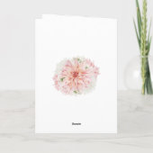 Pastel Blush Pink Dahlia Weddenschap Hartelijk dan Bedankkaart (Achterkant)